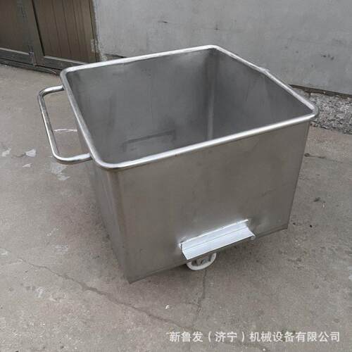 全新200升不锈钢肉料车手拉车肉制品酱料肉馅周转车滚揉机周转车