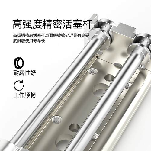 SMC型气动滑台气缸MXQ8-10-20-30-40-50-AST-FRP前后两端调整缓冲