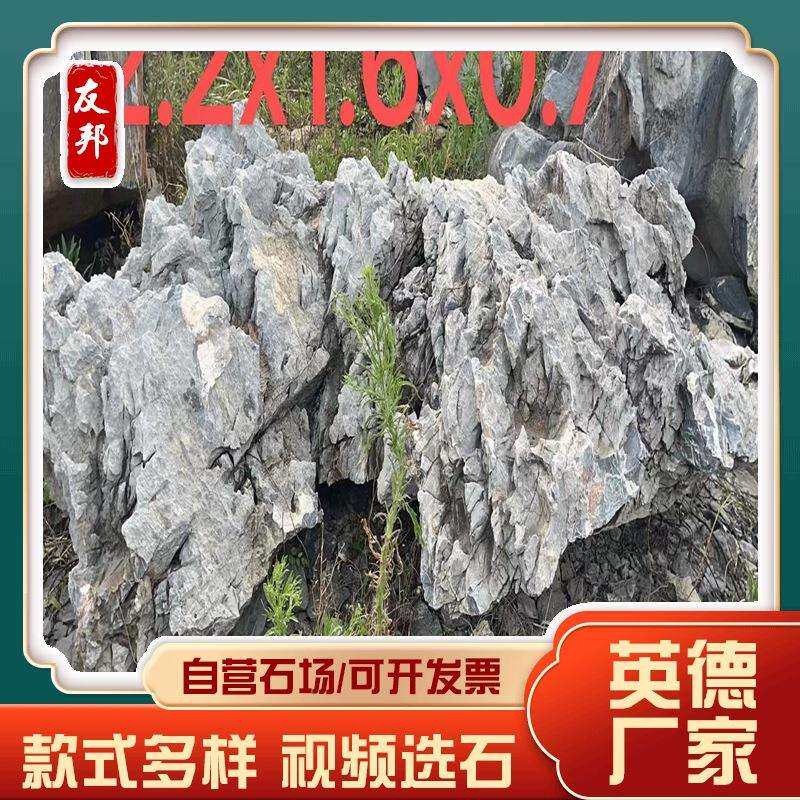 石场供应大量太湖石原石驳岸园林工程英德假山造景石黑太湖石