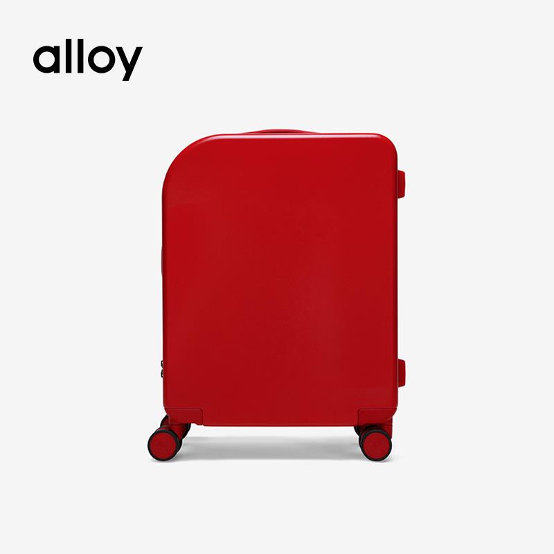 高档alloy阿乐乙红色登行李箱时潮流结婚出嫁尚行旅箱pc拉杆箱机
