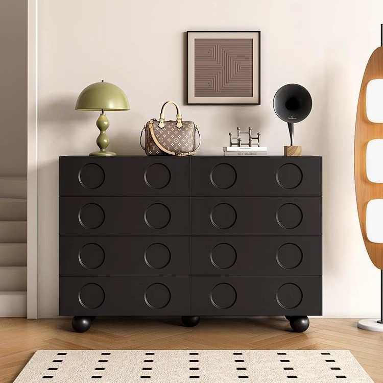 黑色复古八斗柜卧室床尾收纳储物柜斗柜客厅玄关柜电视沙发边柜,住宅家具,斗柜,淘宝优惠券,粉丝福利购,淘宝优惠卷