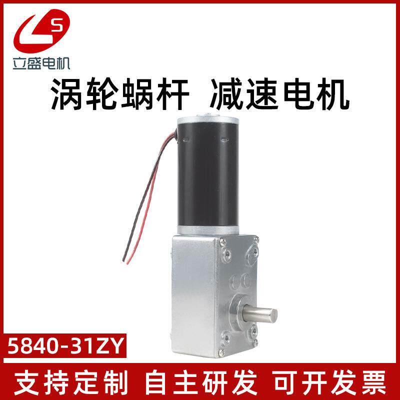5840-31ZY微型直流减速电机钢齿轮蜗杆调速慢速马达12V24V