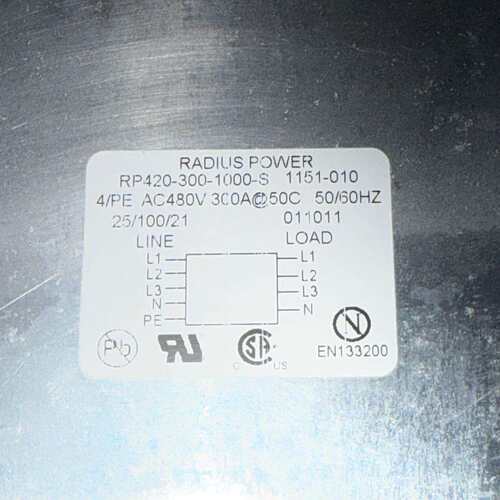 RADIUS POWER RP420-1000-S三相滤波480V 300A