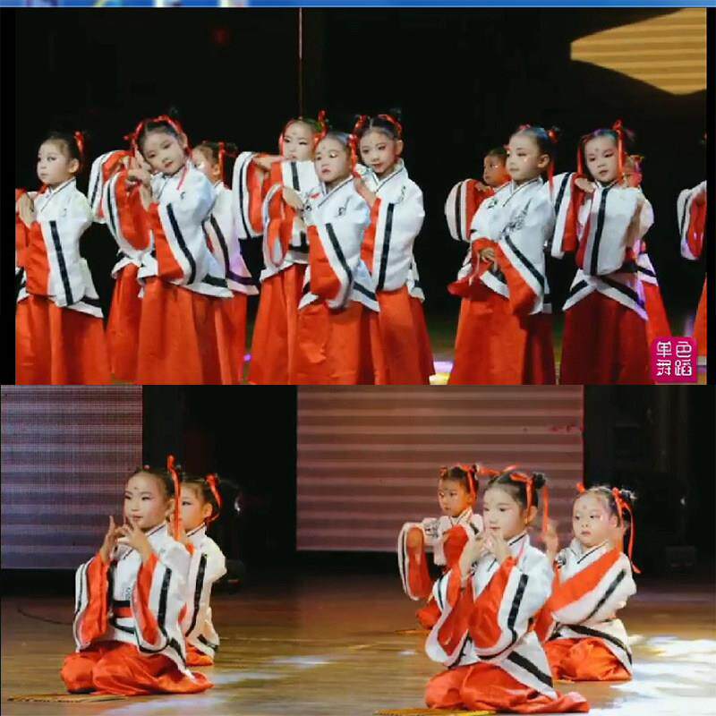 儿童古装汉服男童女童国学服装孔子书童三字经演出服小学生开笔礼