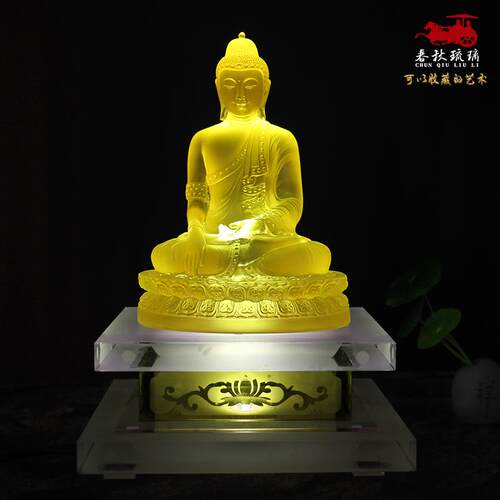 LED水晶发光底座佛底座佛台中式祠堂梯形工字形底座带LED灯禅意