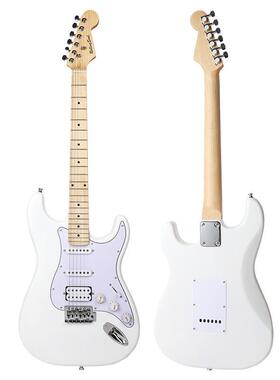 他S型专业电吉白色单单双初学手者新ST01入门级电子吉他单摇乐器