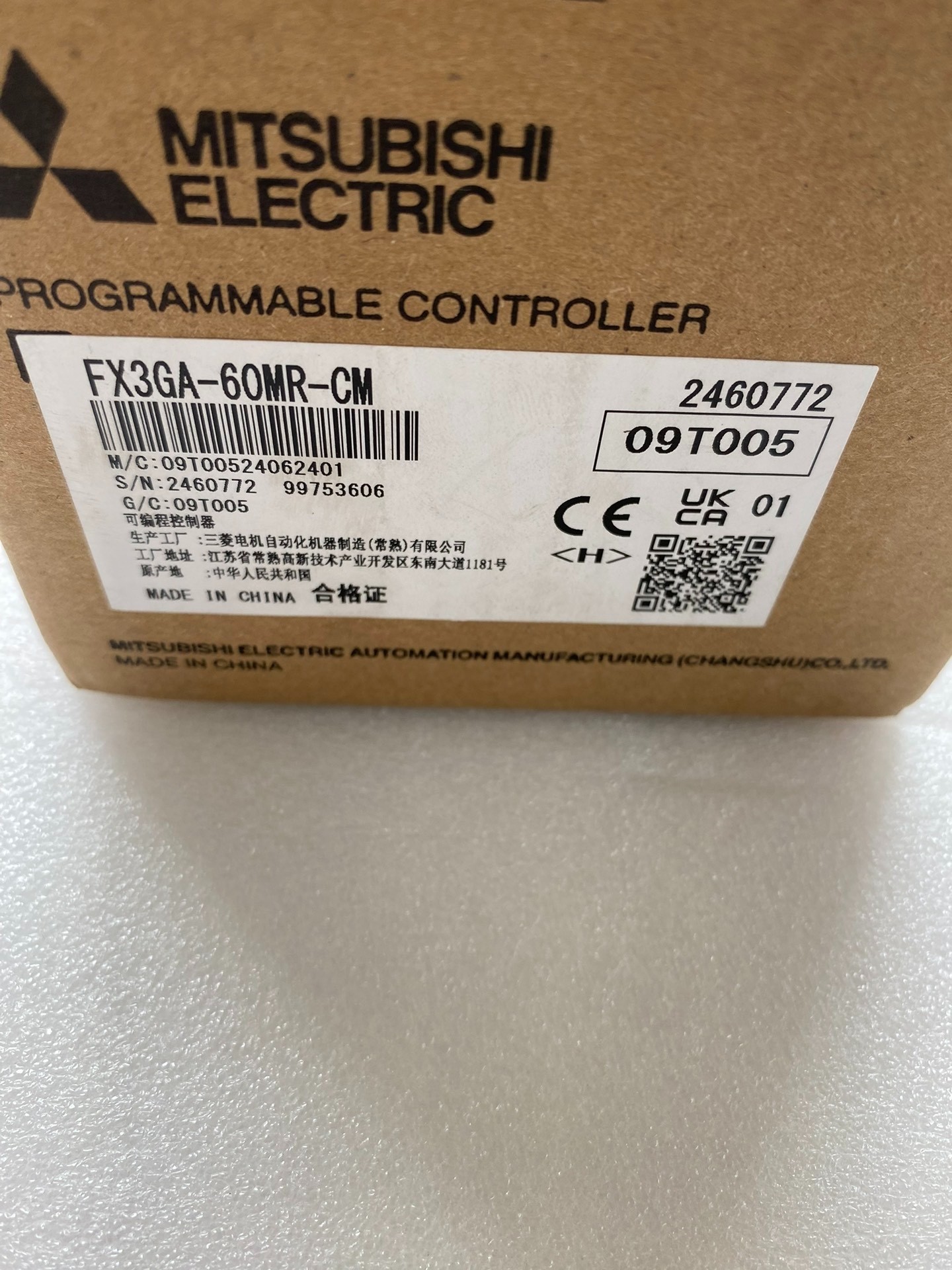 三菱模块，型号FX3GA-60MR-CM，全新未使用，原装正