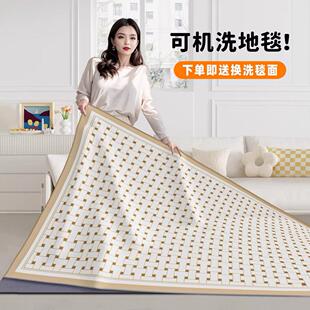 地毯客厅2024新款可拆洗可替换奶油风双层可机洗卧室地垫防滑