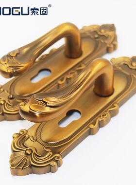 欧房门锌合AWI金门锁门锁静音分体实门木门锁卧式室门锁房间门房