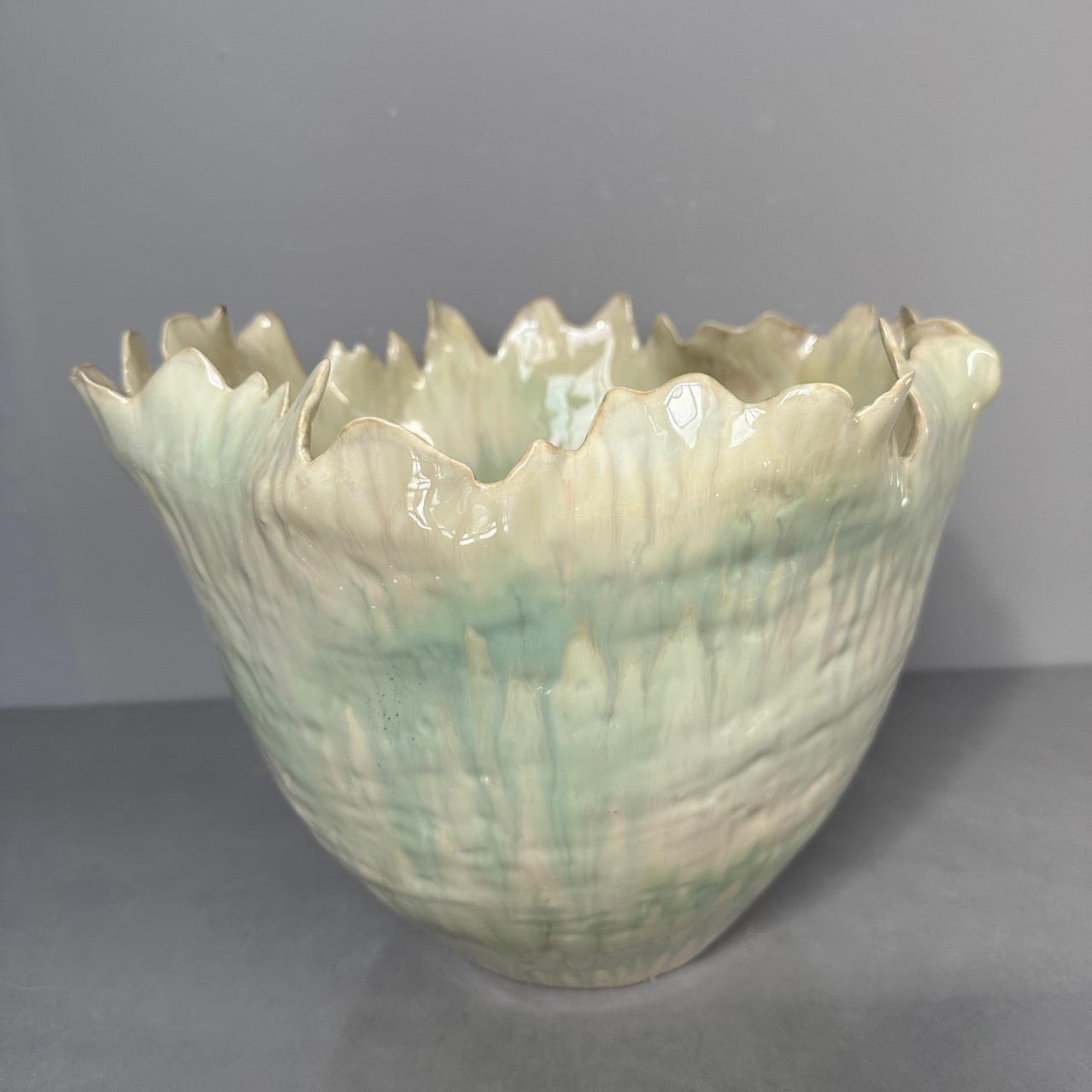 中古风现代手工拈花创意陶瓷花瓶样板房间摆件客厅白色装饰品花器