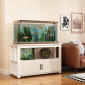 简约家用落地鱼缸柜底柜小型金属鱼缸架子定做水族箱收纳柜底座柜