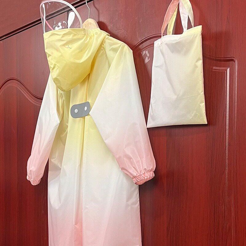 儿童雨衣轻薄透气渐层色男童女童中大童幼儿园宝宝雨披轻便款防雨