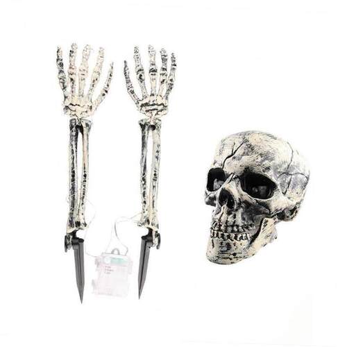 Halloween skull Garden Skull three-piece skull set骷髅头摆件