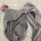 干发巾擦头毛巾202 干简约包头发干 条纹干 干发帽女超强吸水速干