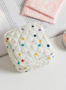 可爱布艺卫生巾收纳包随便携装m巾的袋子学生放护垫月事包化妆包