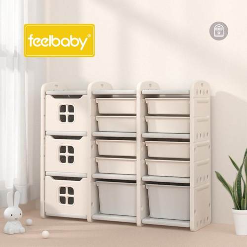 Feelbaby儿童玩具收纳柜整理柜宝宝绘本一体书架大容量置物架