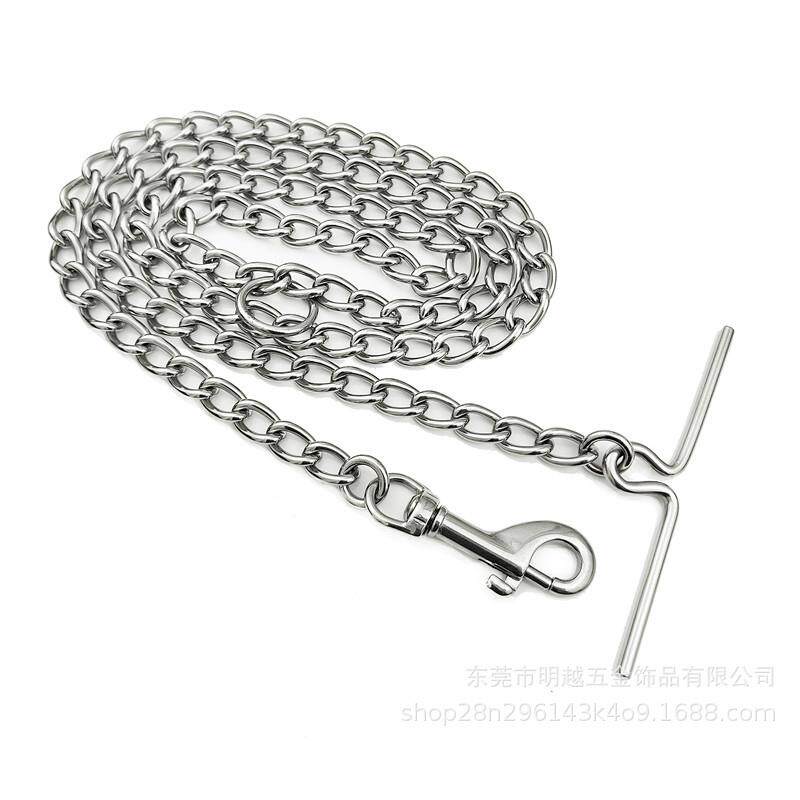 不锈钢牵引绳栓狗链一体链狗链宠物用品牵引绳带狗项圈狗脖圈