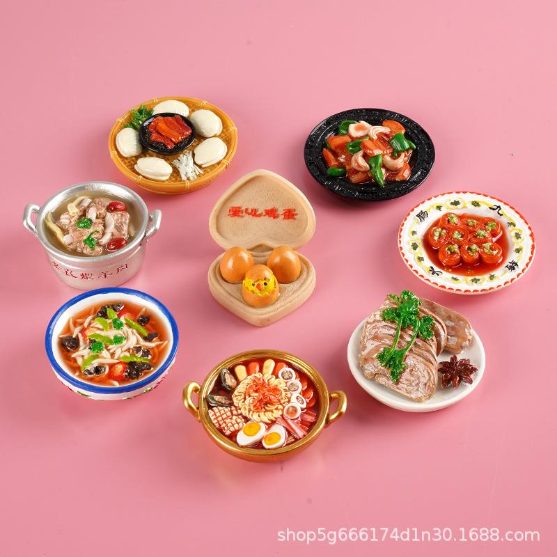 山西名菜特色地方美食冰箱贴装饰品九转大肠煨羊肉过油肉大卡食玩