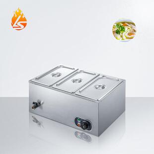 台式商用3盆保温汤池不锈钢食堂保温打菜台恒温温控3格保温汤炉