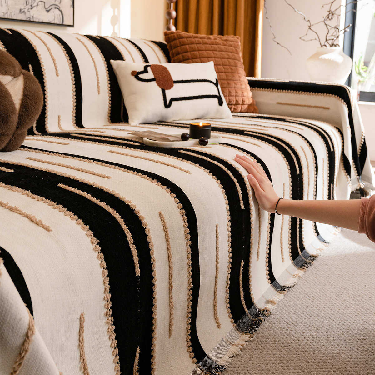 四季通用沙发盖布巾新款一整张全盖高级感防滑皮沙发坐垫毯子套罩,居家布艺,沙发套,淘宝优惠券,粉丝福利购,淘宝优惠卷