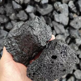 大红色面多造景山石优惠鱼缸火山石颗粒量黑色过滤肉铺污水颗粒火