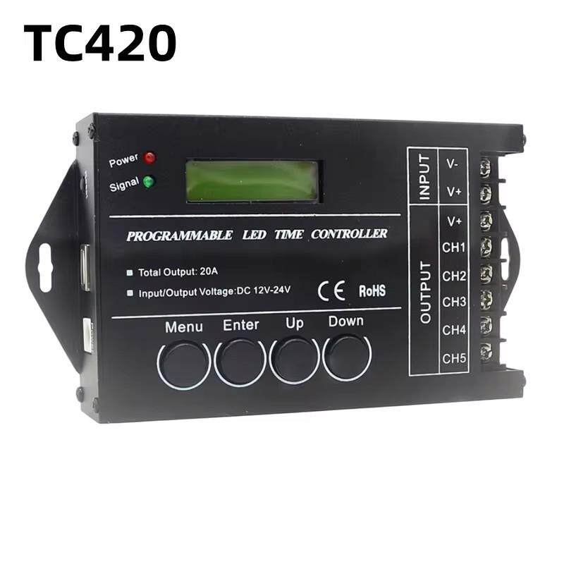 tc420五路输出时间可编辑控制器led智能定时开关灯具照明控制器