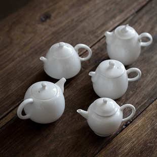 德化白瓷茶壶羊脂玉瓷小茶壶家用陶瓷过滤泡茶壶功夫茶具单壶
