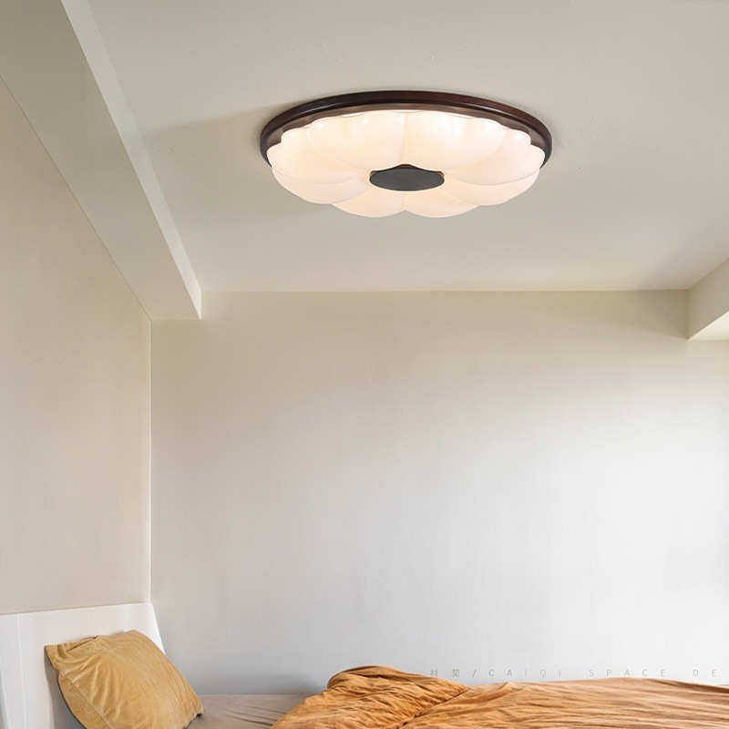 奶油中古风卧室吸顶灯美式复古主卧房间书房简约护眼胡桃木色灯具,家装灯饰光源,智能吸顶灯,淘宝优惠券,粉丝福利购,淘宝优惠卷