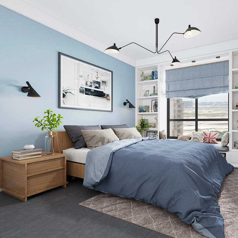 加厚纯色北欧深蓝色地中海无纺布墙纸素色服装店客厅卧室壁纸家用,家装主材,自贴墙纸/自粘墙纸,淘宝优惠券,粉丝福利购,淘宝优惠卷