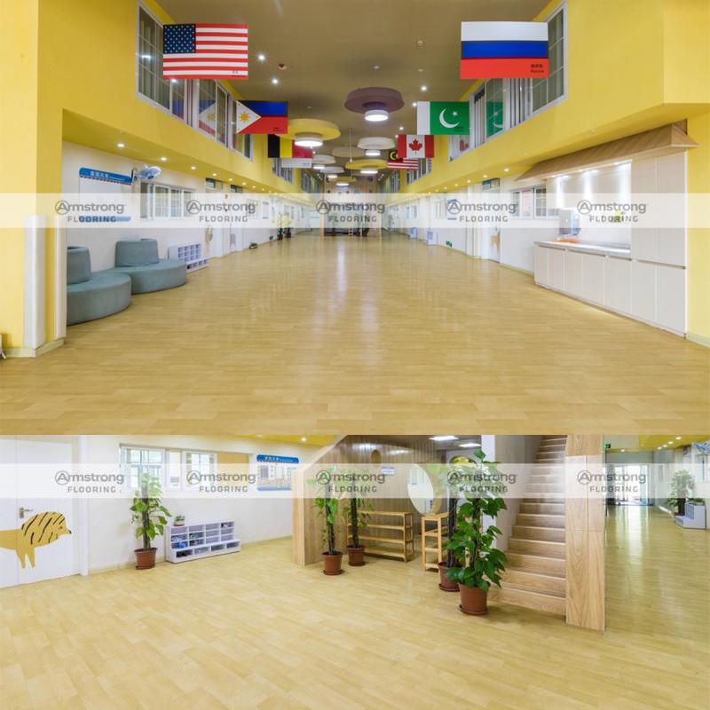 RKO阿校姆斯壮pvc地板Armstrong纹龙木系列学厅加厚耐磨展塑胶地