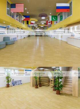 RKO阿校姆斯壮pvc地板Armstrong纹龙木系列学厅加厚耐磨展塑胶地