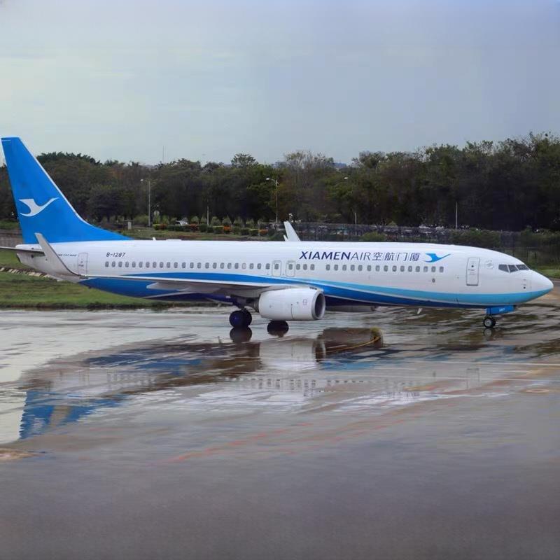 厦门航空公司用轻型波音B737Max8组装的厦门飞机模型