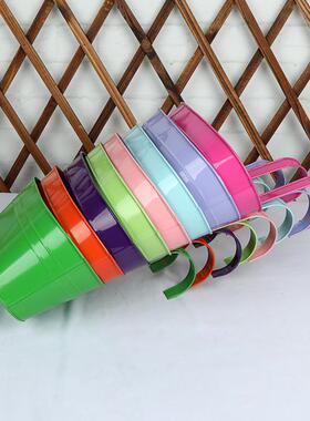 新款直销跨境可拆卸双挂钩椭圆花盆阳台栏杆栅栏两用悬挂式金属花