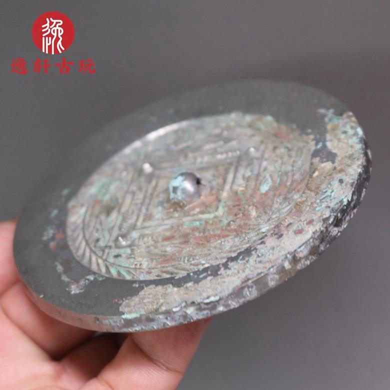 古仿玩古YFI董铜镜古铜镜子汉镜汉代圆形矩镜摆青件规工艺品包邮