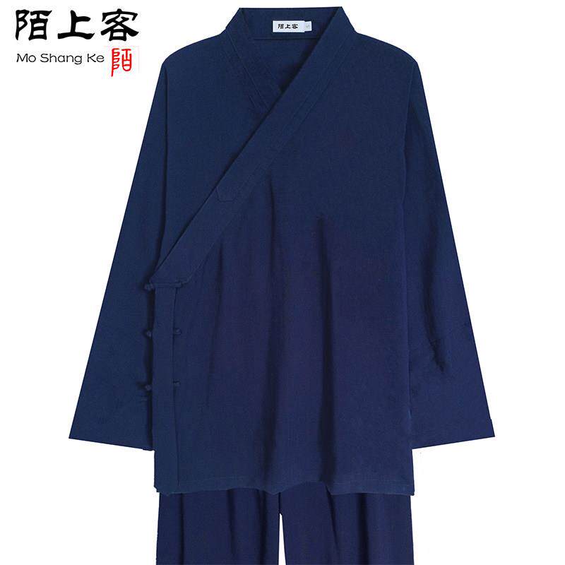 武当道袍男女款道士服道衣薄款禅修居士短袍太极服春夏练功服斜襟