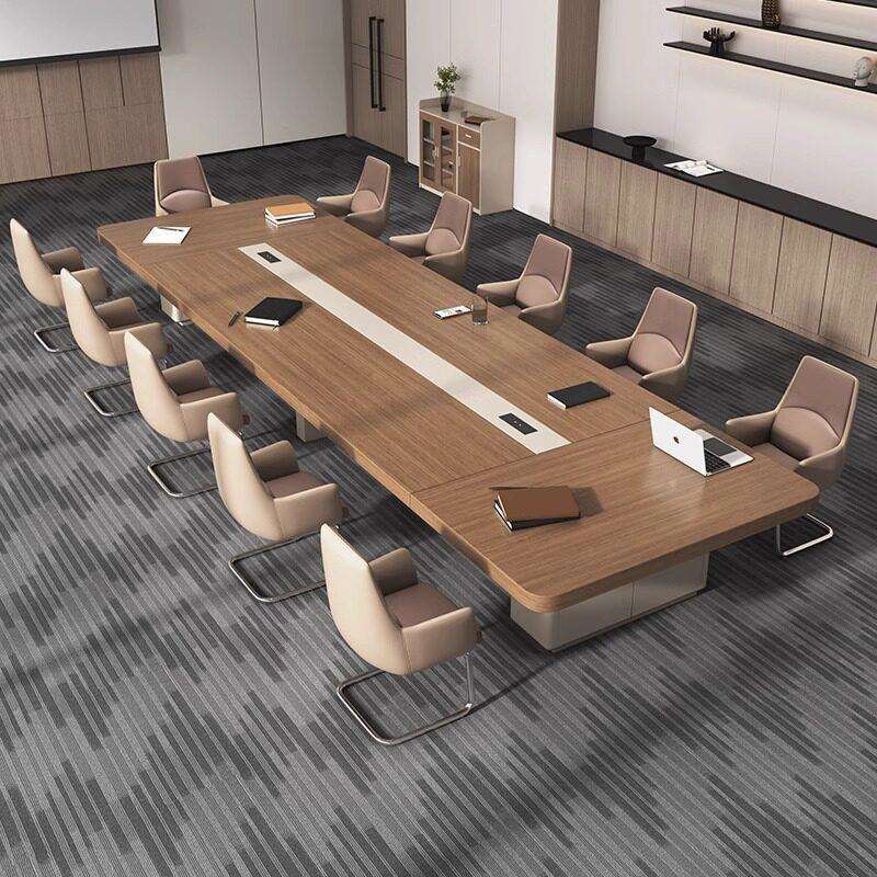 圣黎会议桌长桌简约现代大型会议室桌椅组合长方形会议洽谈长条桌