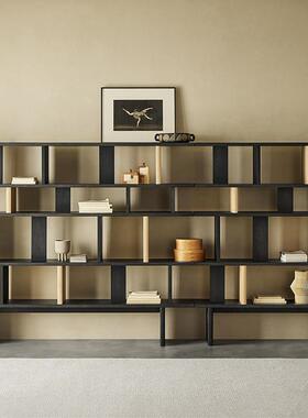 墙实木阅读体架落地ZRZ一靠整面墙书柜书子客厅置物架