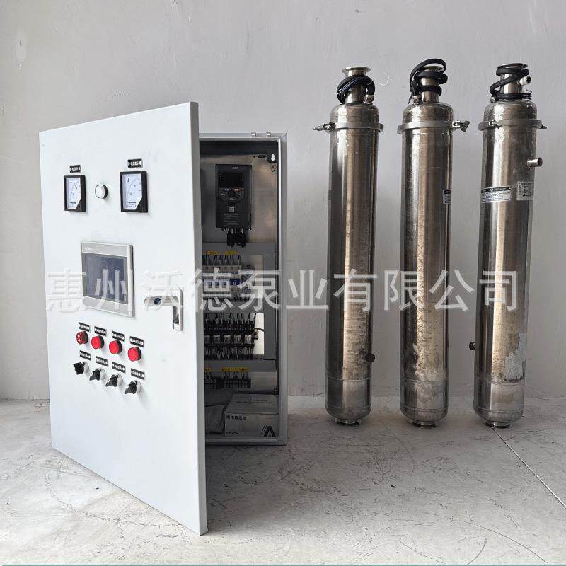 智能变频管中泵无负压变频供水设备不锈钢水箱户外安装控制柜泵房