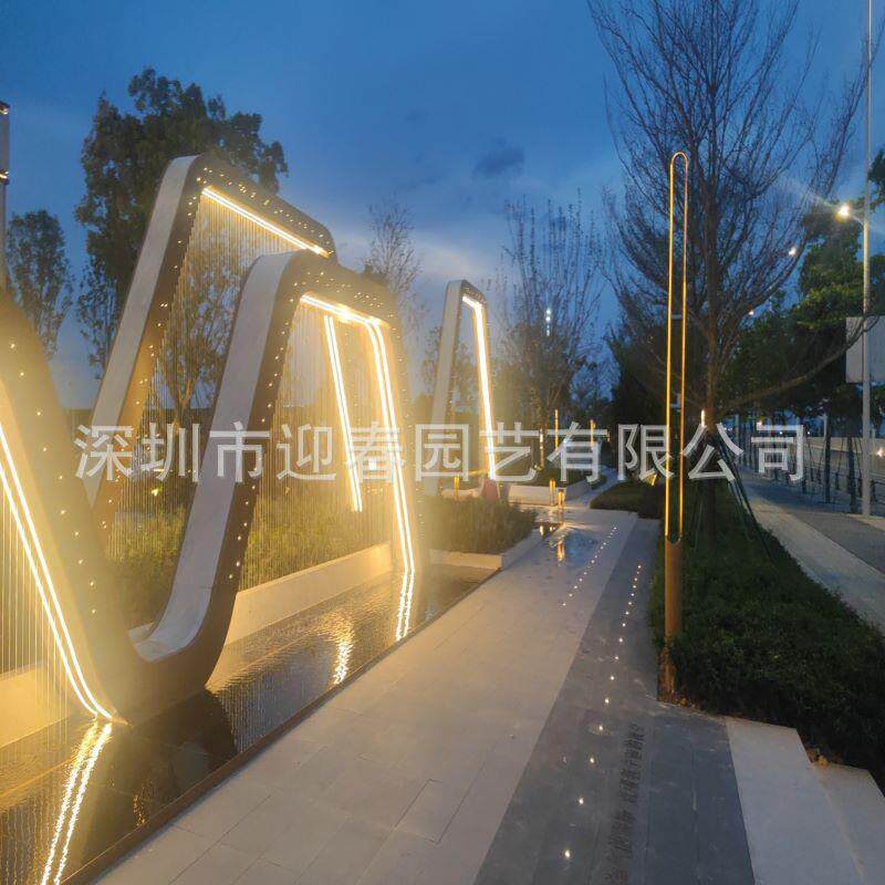 瀑布水幕帘拉线水帘景观设备直流雨帘屏风酒店大厅水幕墙造景装饰