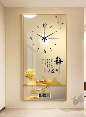 现代无障碍豪华入口大厅装饰画，客厅走廊走廊挂画，立式万年钟壁