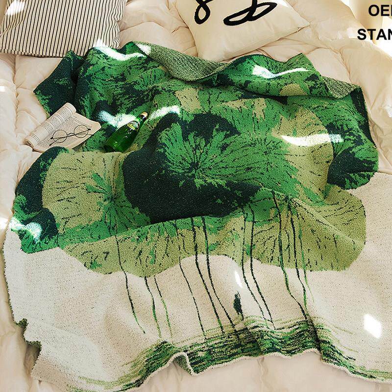 荷叶田园风毯子沙发午睡毯夏空调被盖毯单人学生宿舍小毛毯绒毯