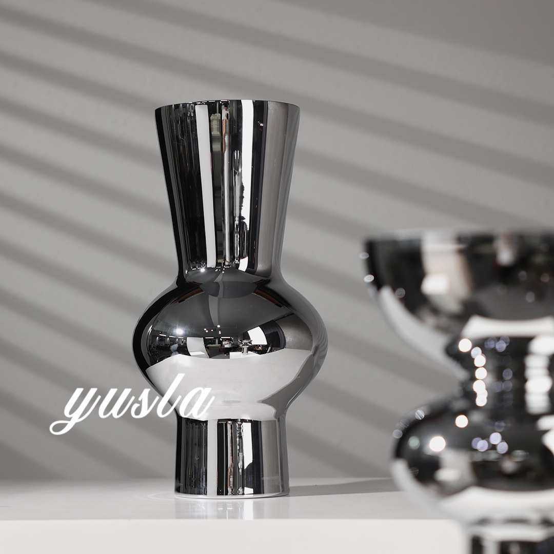 现代简约客厅茶几玻璃插干花瓶花器售楼处别墅餐厅柜摆件软装饰品,家居饰品,装饰摆件,淘宝优惠券,粉丝福利购,淘宝优惠卷