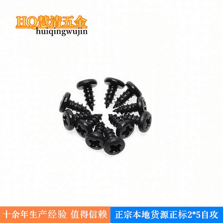 BA2*5*4黑色盘头自攻B头螺丝 电子仪表类小型螺丝 广东厂家现货