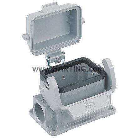 HARTING哈丁连接器09300061296 HAN 6B带盖封底底座2*PG16双孔