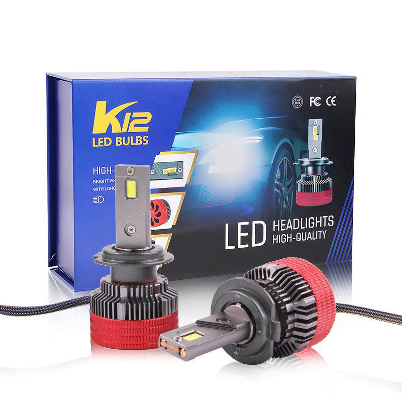 K12双铜管汽车LED大灯H7灯泡改装超亮强光H1车灯H4远近一体前照灯