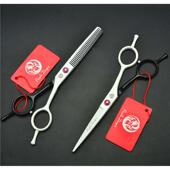 5.5寸紫龙彩色烤漆A字美发剪刀平剪牙剪刘海打薄剪理发剪黑白套装