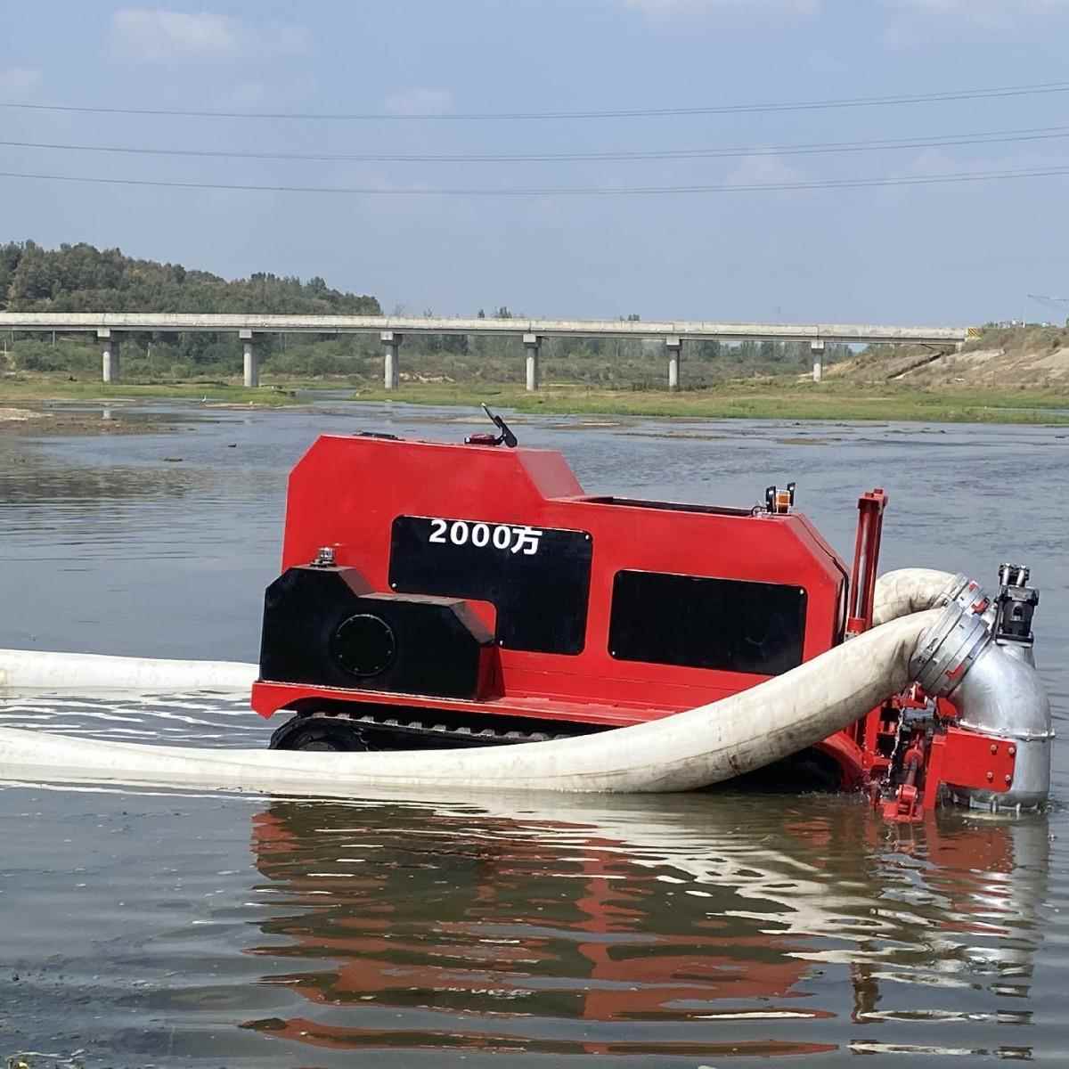 履带式排水机器人智能遥控水陆两栖大流量应急防汛排涝移动泵车