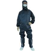 百级网格无尘服0.25小网格蛙式 藏青色胯下拉链防尘防静电厦门天马