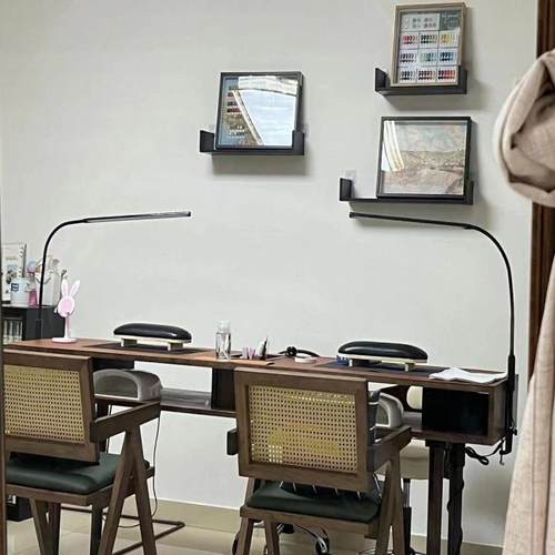 椅美甲实木胡桃桌子美式用152复古台双人简单约吸尘器桌套装家经