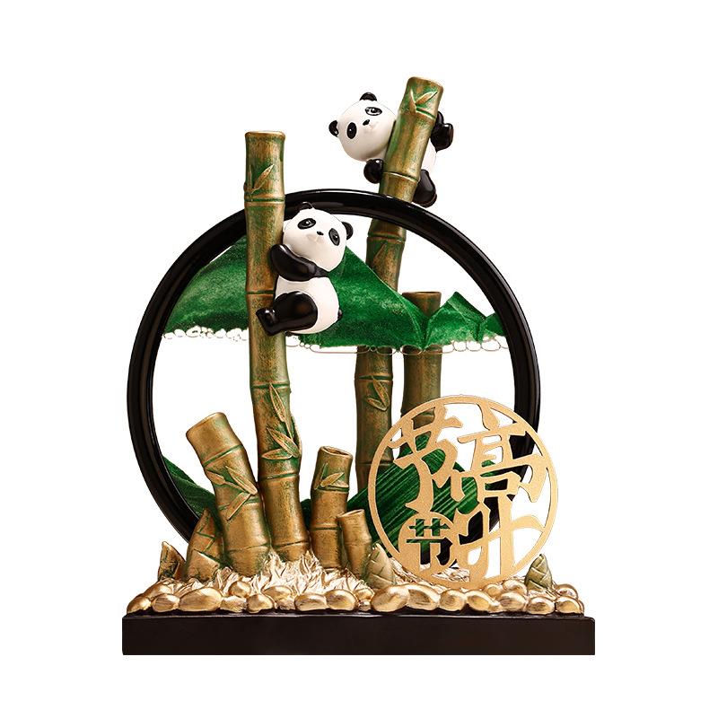 贝汉美圆满高升熊猫沙画摆件送朋友孩子同学摆件软装家居玄关装饰